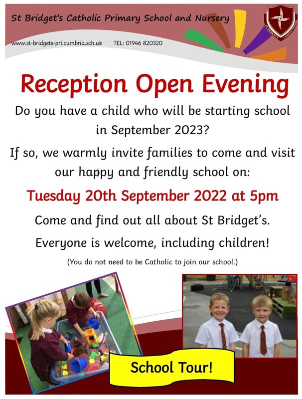 Image of Reception Open Evening - Tuesday 20th September 2022 at 5pm 