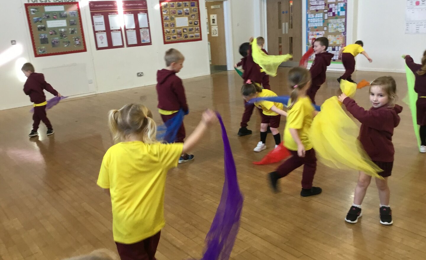 Image of Dancing with scarves in Reception