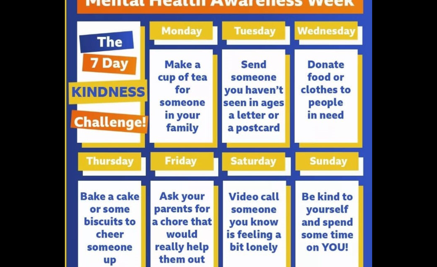 Image of Mental Health Awareness Week# Kindness
