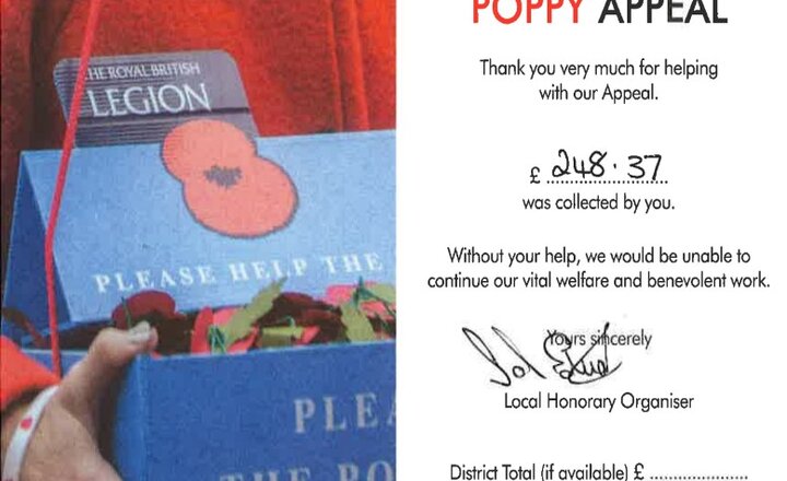 Image of Poppy Appeal - Amount Raised
